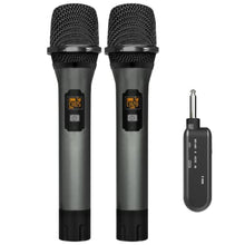 Load image into Gallery viewer, VeGue Wireless Microphone, UHF Cordless Dual Handheld Dynamic Mic Set with Rechargeable Receiver, for Karaoke Party, Voice Amplifier, PA System, Singing Machine, Church, Wedding, Meeting, 200ft (WM-2)_1