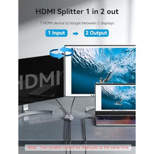 Load image into Gallery viewer, VENTION 8K HDMI Switch 2 in 1 Out, HDMI Switch 4K 120Hz with LED Indicators/HDMI 2.1 Switch/HDMI 2 in 1 Out Switcher Support 8K 4K 3D HDR for Xbox PS5/4/3 Blu-Ray TV/Player/Laptop PC_1170