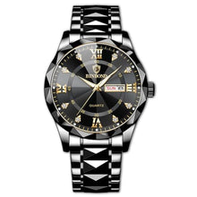 Load image into Gallery viewer, Verhux Skeleton Gold Watches for Men Automatic Luxury Diamond-Accented Mechanical Wrist Watches Business Stainless Steel Waterproof Charming Watches, GQHBlack_982