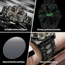 Load image into Gallery viewer, Verhux Skeleton Gold Watches for Men Automatic Luxury Diamond-Accented Mechanical Wrist Watches Business Stainless Steel Waterproof Charming Watches, GQHBlack_985