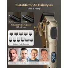 Load image into Gallery viewer, VGRPRO Hair Clippers for Men Professional, Cordless Hair Clippers for Hair Cutting, Mens Clippers and Trimmers Set, Electric Hair Trimmer for Men with Package Case (Gloden)_3725
