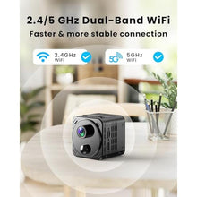 Load image into Gallery viewer, VIDCASTIVE 4K Mini Hidden Camera Dual-Band 2.4/5GHz WiFi Indoor Security Camera with AI Human Detection, Night Vision, Cloud/SD Storage, Up to 150 Days Standby Battery Life, Black_130