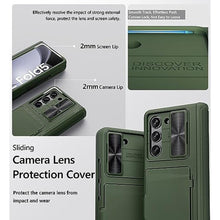Load image into Gallery viewer, Vihibii for Samsung Z Fold 5 Case, Built-in Card Holder & Slide Camera Protective Cover & Hinge Protection & Front Screen Protector, Rugged Wallet Phone Case for Samsung Galaxy Z Fold 5 5G 2023, Green_2903