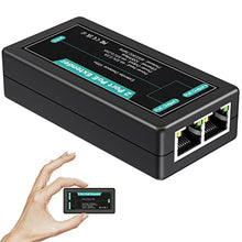 Load image into Gallery viewer, VIMIN 2-Port Gigabit PoE Extender, 1 in 2 Out Indoor PoE Repeater Support IEEE802.3af/at with 1000Mbps, Extend Additional 100m(328ft) of Power and Data Transmission, Plug & Play, Mini Size, Black_1