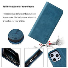 Load image into Gallery viewer, VISOUL Case for iPhone 12 Pro Max 6.7", Genuine Leather Flip Wallet Case with Card Holder Kickstand Magnetic Phone Cover Designed for iPhone 12 Pro Max 6.7-inch (Blue)_2875