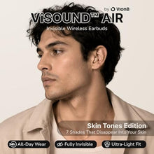 Load image into Gallery viewer, VISOUND Air Skin Tones Invisible Earbuds for Small Ears - Wireless Bluetooth 5.4, Skin-Matching Mini Stemless Ear Buds, IPX5 Waterproof, Crystal Clear Calls (Soft Sand), SoftSand_274