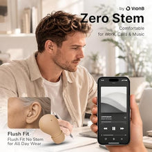 Load image into Gallery viewer, VISOUND Air Skin Tones Invisible Earbuds for Small Ears - Wireless Bluetooth 5.4, Skin-Matching Mini Stemless Ear Buds, IPX5 Waterproof, Crystal Clear Calls (Soft Sand), SoftSand_275