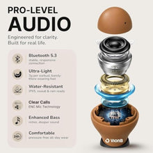 Load image into Gallery viewer, VISOUND Air Skin Tones Invisible Earbuds for Small Ears - Wireless Bluetooth 5.4, Skin-Matching Mini Stemless Ear Buds, IPX5 Waterproof, Crystal Clear Calls (Soft Sand), SoftSand_277