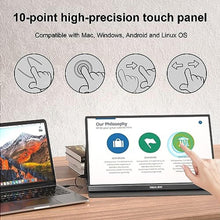 Load image into Gallery viewer, Visual Beat Portable Monitor Touch Screen 15.6'' 1080P USB-C HDMI Computer Display HDR IPS Eye Care Screen 100% sRGB with Smart Cover, Dual Speakers for Laptop PC Mac Phone PS4/5 Xbox Switch, Black_368