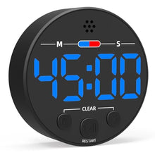 Load image into Gallery viewer, Visual Digital Timer for Kitchen, Classroom, Kids, Productivity, Magnetic Countdown Timer for Egg Cooking, Toddler, Focus, Work, Task, Small Desk with Large LED Display, Super Loud Alarm - Blue_1
