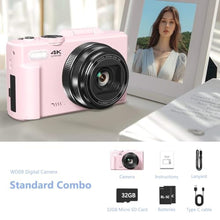 Load image into Gallery viewer, VJIANGER 4K Digital Camera, Vlogging Camera with 180 Flip Screen, Pink_579