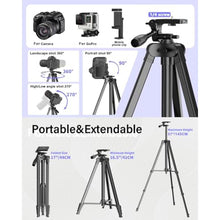 Load image into Gallery viewer, Vlogging Kit for iPhone/Android, YouTube Starter Kit with Wireless Microphone/Camera Tripod/Flexible Tripod/RGB Fill Light, Content Creator Essentials Kits for TikTok Vlog Video Recording, black_444