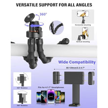 Load image into Gallery viewer, Vlogging Kit for iPhone/Android, YouTube Starter Kit with Wireless Microphone/Camera Tripod/Flexible Tripod/RGB Fill Light, Content Creator Essentials Kits for TikTok Vlog Video Recording, black_445