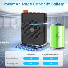 Load image into Gallery viewer, Voice Amplifier for Teachers, Dual Wireless Microphone Portable PA System with Magnetic Charging, 15W 15-Hour Speaker for Classroom, Training, Tour Guides, Yoga and Outdoor, Black_3384