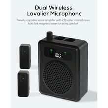 Load image into Gallery viewer, Voice Amplifier for Teachers Portable Lavalier Microphone and Speaker, Black_95