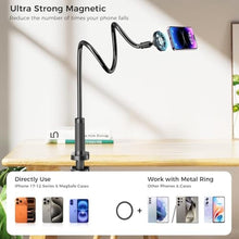 Load image into Gallery viewer, Voinap Magnetic Gooseneck Phone Holder for Bed, 360 Flexible Long Arm, Gray_675