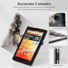 Load image into Gallery viewer, VORI Case for All-New Amazon Kindle Fire HD 10 Tablet (13th/11th Generation 2023/2021 Release) and Fire HD 10 Plus - Slim Folding Stand Folio Cover with Auto Wake/Sleep & Hand Strap, Cloudy Marble_3053