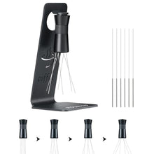 Load image into Gallery viewer, VOURMIO WDT Tool - Coffee Distribution Tool with Magnetic Stand, Adjustable Range Espresso Stirrer, 304 Stainless Steel 6 Needles 0.4mm and 6 Extra Needles 0.25mm, Black_1