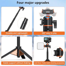 Load image into Gallery viewer, VRIG Action 5Pro Magnetic Extension Tripod for DJI OSMO 360,Portable Selfie Stick Handle Grip with Cold Shoe, Quick Release Mount Compatible with DJI OSMO Action 5Pro/4/3 Accessories, Orange_470