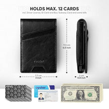 Load image into Gallery viewer, VULKIT Mens Card Holder RFID Blocking with Pop-Up Credit Card Ejector and Double Window Slots for ID and Key Card, Black_2694