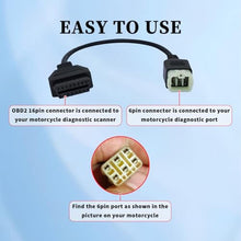 Load image into Gallery viewer, VZG OBD2 Adapter for Kawasaki 6 Pin to 16Pin OBD Diagnostic Cable Connector_755