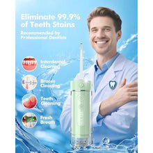 Load image into Gallery viewer, WAFLOO Water Flosser Travel Mini Cordless Portable: 5 Modes for Brace, Green_210