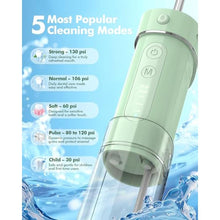 Load image into Gallery viewer, WAFLOO Water Flosser Travel Mini Cordless Portable: 5 Modes for Brace, Green_212