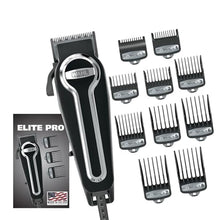 Load image into Gallery viewer, Wahl USA Elite Pro High-Performance Corded Home Haircut & Grooming Kit for Men Electric Hair Clipper Model 3029684, Black_1