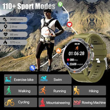 Load image into Gallery viewer, WalkerFit Military Rugged Smart Watch for Men 1.43" AMOLED Smartwatch, Always-on, IP68 Waterproof for Swim, HR Sleep Monitor, Bluetooth Call Fitness Watch for iPhone Andriod Compatible, Army Green, ArmyGreen_128