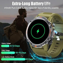 Load image into Gallery viewer, WalkerFit Military Rugged Smart Watch for Men 1.43" AMOLED Smartwatch, Always-on, IP68 Waterproof for Swim, HR Sleep Monitor, Bluetooth Call Fitness Watch for iPhone Andriod Compatible, Army Green, ArmyGreen_130