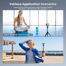 Load image into Gallery viewer, Walking Way 40cm/15.75" Selfie Stick Tripod for DJI Osmo Action 6/Nano, Magnetic Quick Release Extension Pole, Mini 2-in-1 Portable Handheld Grip with 360 Ball Head, Accessory for Travel Vlog, Black_718