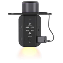 Load image into Gallery viewer, Wall Outlet Extender with Shelf and Night Light, Surge Protector, USB Wall Charger with 5 AC Outlets and 2 USB A Ports 2 USB C Ports Wide Space 3-Sided Power Strip Multi Plug Outlets, Black_1