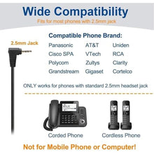 Load image into Gallery viewer, Wantek Phone Headset with Microphone Noise Cancelling, Telephone Headsets 2.5mm Jack Work for Panasonic AT&T ML17929 Vtech RCA Cisco Uniden Polycom Grandstream Home Office Cordless Phones(F602J25P), DualmmFJP_6973
