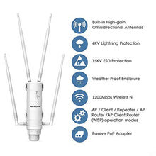 Load image into Gallery viewer, WAVLINK AC1200 Outdoor WiFi Range Extender, Dual-Band High Power Weatherproof Wireless Signal Booster Amplifier AP/Range Extender/Router with PoE and 4 x 7dBi Detachable Omni Directional Antennas_3270