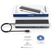 Load image into Gallery viewer, WAVLINK USB C Docking Station 4K Triple Display (2 HDMI,1 DisplayPort) with PD, USB 2.0/3.0, RJ45 Gigabit Ethernet, SD/TF Slot, Audio Jack for Windows & Mac, Support 85W Charging of Laptop, SilverGrayDockingStation_1556