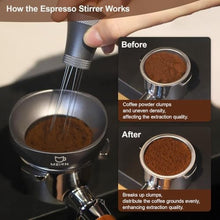 Load image into Gallery viewer, WDT Espresso Distribution Tool Espresso Stirrer Tools for Barista, 0.35mm 7 Needles Espresso Coffee Stirrer with Extra 7 Replaceable Needles, Aluminum Alloy Handle with Stand (Grey), Gray_5640