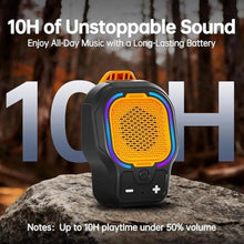 Load image into Gallery viewer, Wearable Bluetooth Speaker, Magnetic Clip-on Wireless Portable Speaker with 3 Light Modes, 10H USB, Built-in Mic Hands-Free Mini Loud Speaker, Lightweight for Jobsite Outdoor Work Commute Gift, Yellow_2288