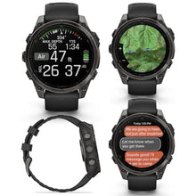 Load image into Gallery viewer, Wearable4U Garmin Fenix 8 47 mm, AMOLED Sapphire Multisport GPS Smartwatch,Carbon Gray DLC Titanium with Black/Pebble Gray Silicone, Built-in LED Flashlight Black Earbuds Bundle, fenixSapphireTitaniumCarbonGrayDLC_5569