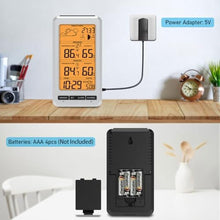 Load image into Gallery viewer, Weather Station Indoor Outdoor Thermometer Humidity Wireless Temperature Humidity Monitor, Weather Thermometer Forecast Station with Alarm Clock and Adjustable Backlight (Orange Backlight)_6628