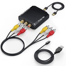 Load image into Gallery viewer, WENTER RCA to HDMI Adapter, 1080P AV to HDMI Converter, Mini Composite CVBS Audio Video Adapter Supports PAL/NTSC for VCR/VHS/Xbox/PS3/STB/N64/Wii/TV/PC/Blue-Ray DVD Players, Black_1