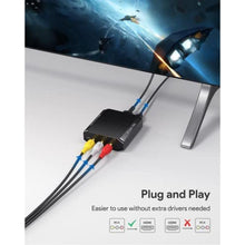Load image into Gallery viewer, WENTER RCA to HDMI Adapter, 1080P AV to HDMI Converter, Mini Composite CVBS Audio Video Adapter Supports PAL/NTSC for VCR/VHS/Xbox/PS3/STB/N64/Wii/TV/PC/Blue-Ray DVD Players, Black_378