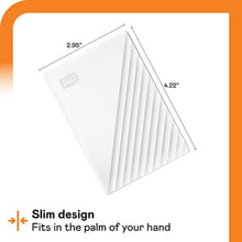 Load image into Gallery viewer, Western Digital 5TB My Passport Portable External Hard Drive with password protection and auto backup software, White - Western DigitalBPKJ0050BWT-WESN_2060