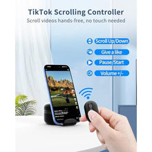 Load image into Gallery viewer, WEZAT TikTok Scrolling Ring with Phone Stand - Bluetooth Page Turner & Camera Shutter Remote for iPhone iPad and Android Phones & Tablets - Black_2110