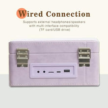 Load image into Gallery viewer, WhatPlus Portable CD Player with Bluetooth 5.2, Rechargeable Battery & Built-in Speakers Hi-Fi Retro Suitcase Design for Home Decor, AUX/TF Card Support Ideal Gift (Light Purple)_15