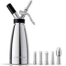 Load image into Gallery viewer, Whipped Cream Dispenser Stainless Steel Keep Warm and Cold,500mL/1 Pint Double Wall Thermos Whipped Cream Maker,5 Various Stainless Decorating Nozzles,1 Cleaning Brush,N2O Chargers NOT Included, DoubleWall_1