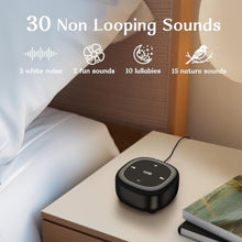 Load image into Gallery viewer, White Noise Sound Machine with 30 Soothing Sounds 36 Adjustable Volume Brown Noise Sound Machines for Sleep Office Privacy Bedroom 4 Timers Memory Function Sleep Sound Machine Baby Adult Elderly Care, Black_6243