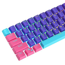 Load image into Gallery viewer, WHYSP 61 PBT Keycaps for 60 Percent Keyboard, Backlit Keycap Set for Mechanical Gaming Keyboard OEM Profile Blue Keycaps with Key Puller for Cherry MX Switches (Peach)_7137