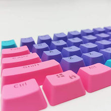 Load image into Gallery viewer, WHYSP 61 PBT Keycaps for 60 Percent Keyboard, Backlit Keycap Set for Mechanical Gaming Keyboard OEM Profile Blue Keycaps with Key Puller for Cherry MX Switches (Peach)_7139