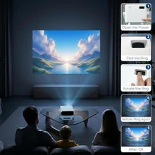 Load image into Gallery viewer, Wielio 2026 Smart Projector Android TV with WiFi 6 and Bluetooth 5.0 Built in 1000+ Apps 240 ANSI Portable Bedroom Mini Movie Projector Support 4K/1080P Auto Keystone & Zoom_2056