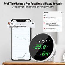 Load image into Gallery viewer, WiFi Room Thermometer Indoor Hygrometer: Smart Temperature Humidity Monitor with LED Backlit Display, Free Data Storage Export, Digital Temperature Humidity Sensor Compatible with Alexa, black_6855